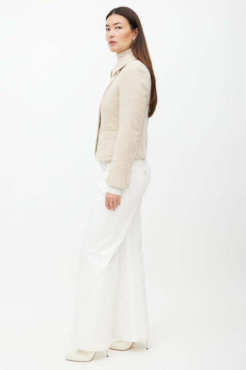 Max Mara Cream Cashmere Boucle Jacket