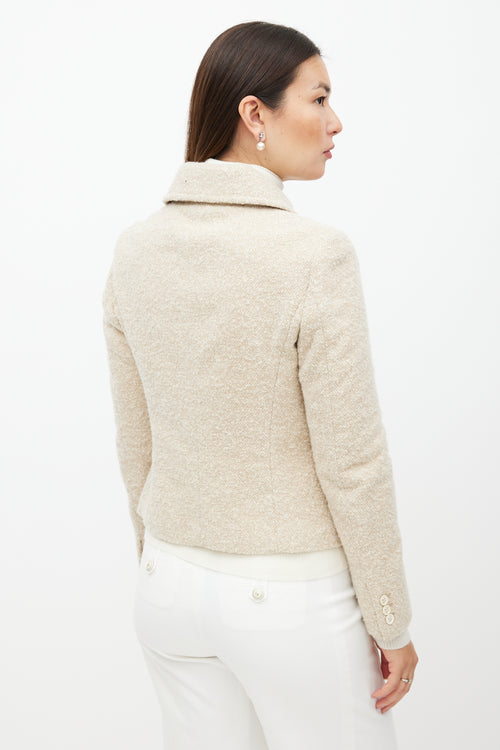 Max Mara Cream Cashmere Boucle Jacket