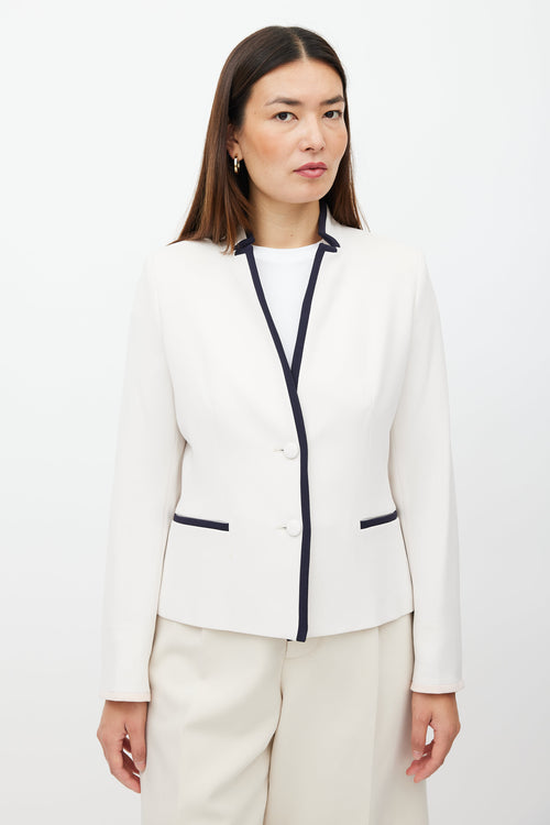 Max Mara Cream 
Navy Trim Blazer