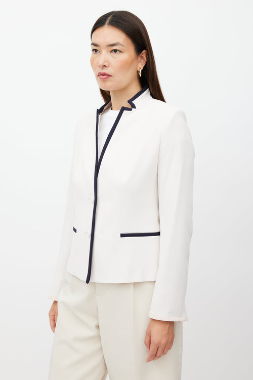 Max Mara Cream 
Navy Trim Blazer