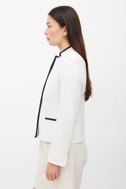 Max Mara Cream 
Navy Trim Blazer