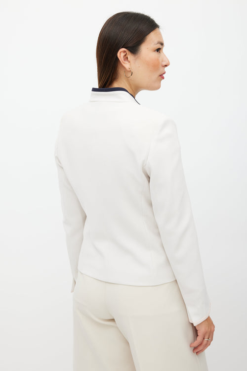 Max Mara Cream 
Navy Trim Blazer