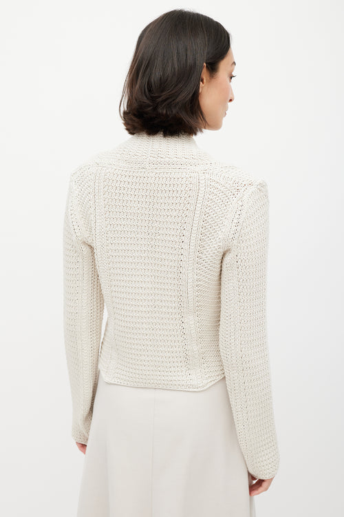 Max Mara Cream Silk Knit Cardigan