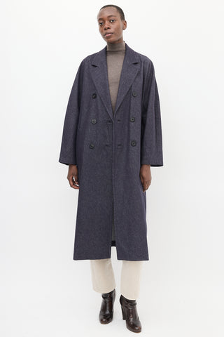 Max Mara Dark Wash Denim Bacco Icon Coat