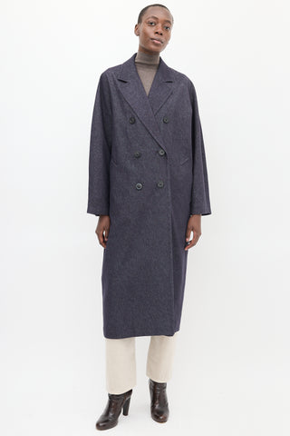 Max Mara Dark Wash Denim Bacco Icon Coat