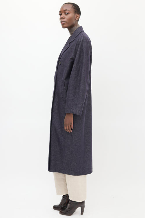 Max Mara Dark Wash Denim Bacco Icon Coat