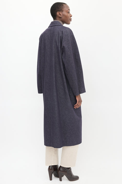 Max Mara Dark Wash Denim Bacco Icon Coat