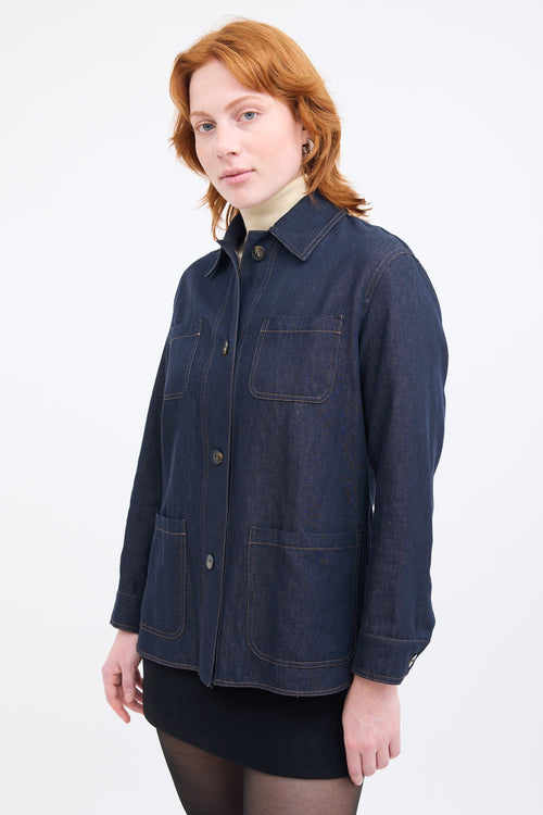 Max Mara Studio Dark Wash Denim Shirt