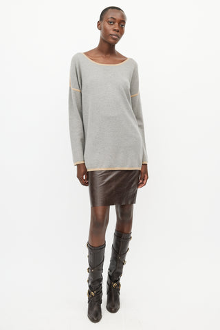 Max Mara Grey 
Beige Wool Top