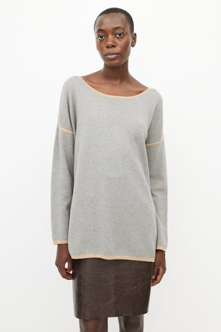 Max Mara Grey 
Beige Wool Top