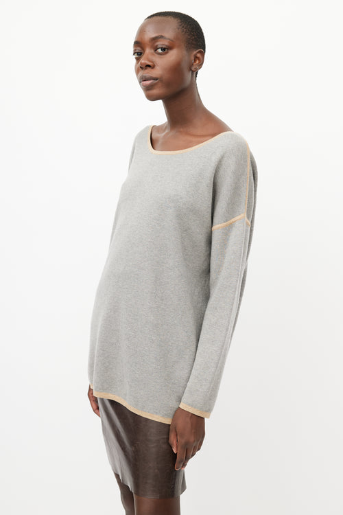 Max Mara Grey 
Beige Wool Top