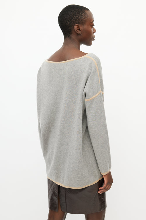 Max Mara Grey 
Beige Wool Top