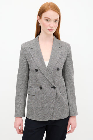 Max Mara Grey 
Black Houndstooth Blazer