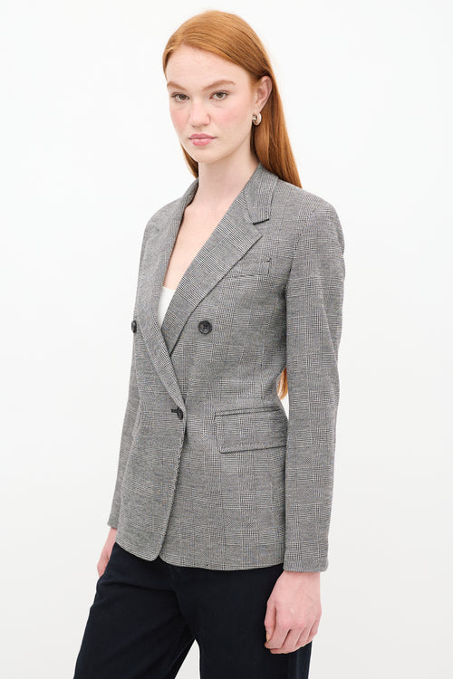 Max Mara Grey 
Black Houndstooth Blazer