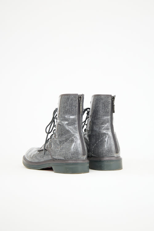 Max Mara Grey Wool Beth Combat Boot