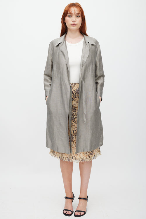 Max Mara Grey Linen Coat