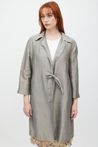 Max Mara Grey Linen Coat