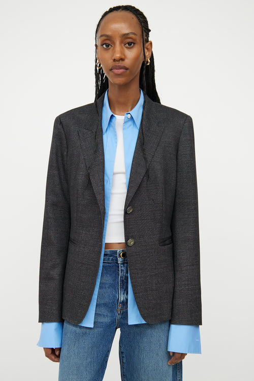 Max Mara Dark Grey Wool Blend Blazer