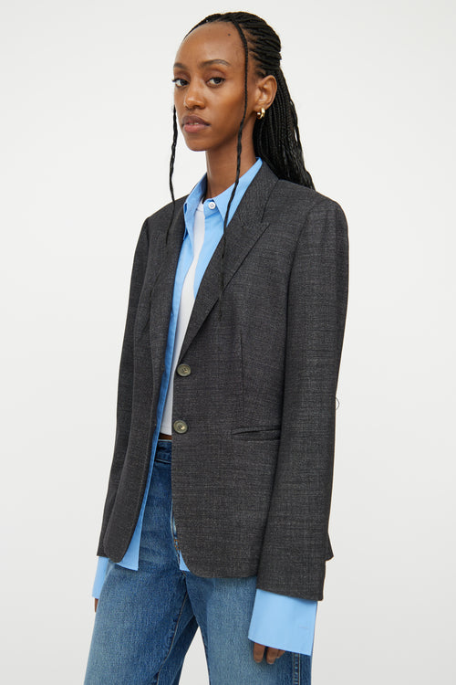 Max Mara Dark Grey Wool Blend Blazer