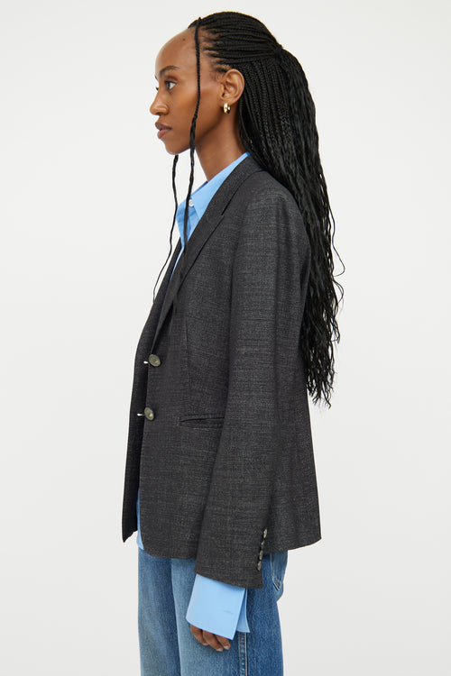 Max Mara Dark Grey Wool Blend Blazer