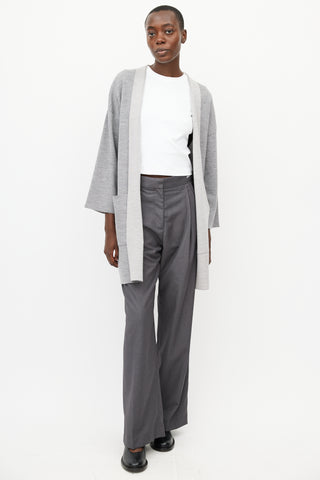 Max Mara Grey Wool Cardigan