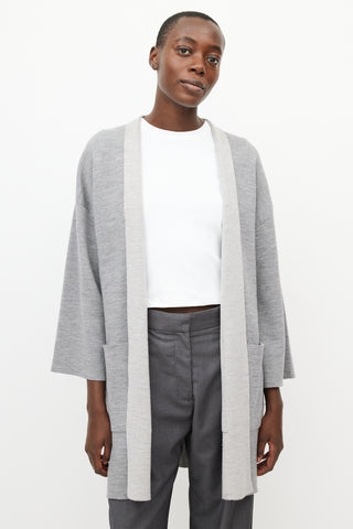 Max Mara Grey Wool Cardigan