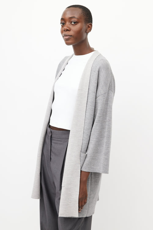 Max Mara Grey Wool Cardigan