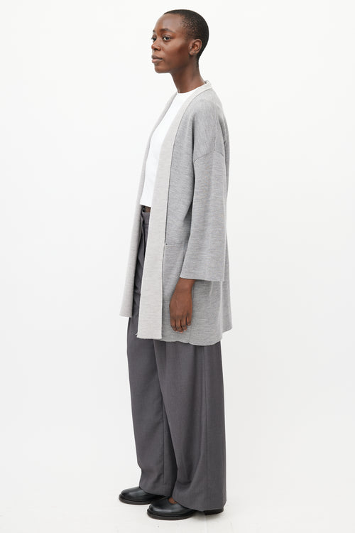 Max Mara Grey Wool Cardigan