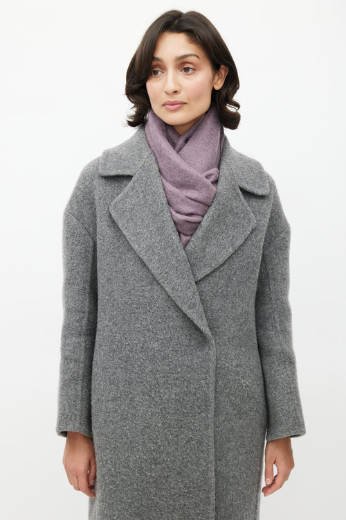 Max Mara Grey Wool Double Breasted Coat