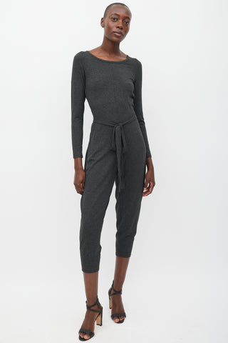 Max Mara Leisure Dark Grey Wrapped Jumpsuit