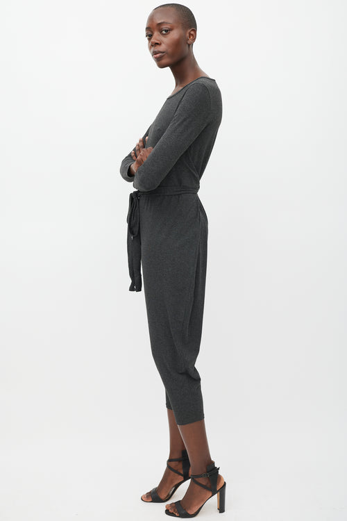 Max Mara Leisure Dark Grey Wrapped Jumpsuit