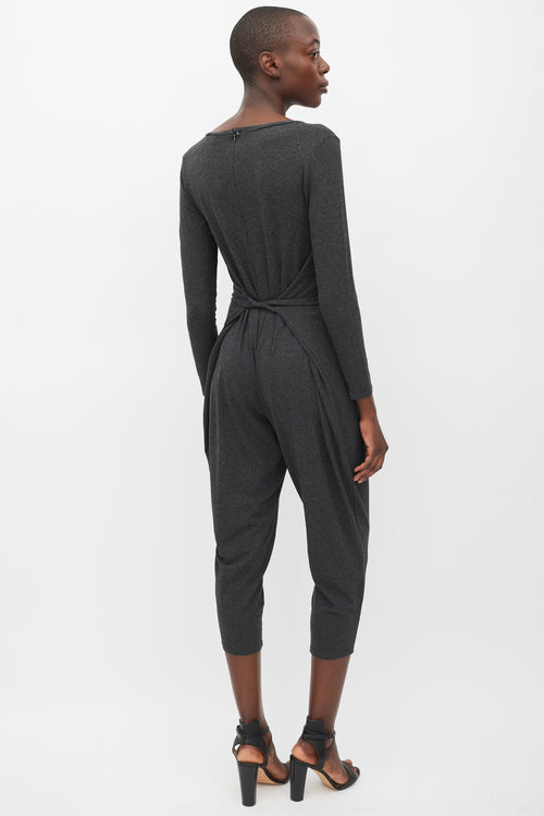 Max Mara Leisure Dark Grey Wrapped Jumpsuit