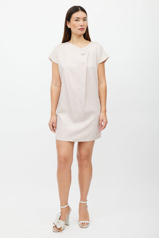 Max Mara Pink Asymmetrical Button Dress