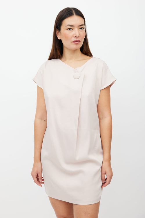 Max Mara Pink Asymmetrical Button Dress