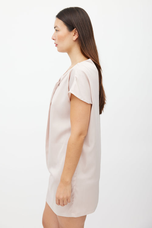 Max Mara Pink Asymmetrical Button Dress