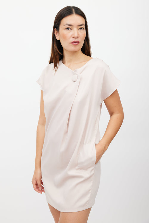 Max Mara Pink Asymmetrical Button Dress