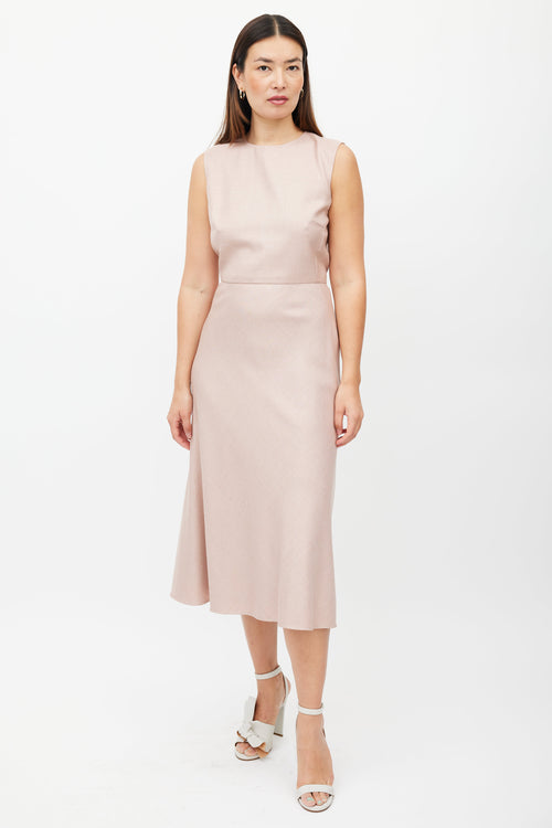 Max Mara Pink Wool Sleeveless Dress