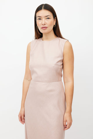 Max Mara Pink Wool Sleeveless Dress