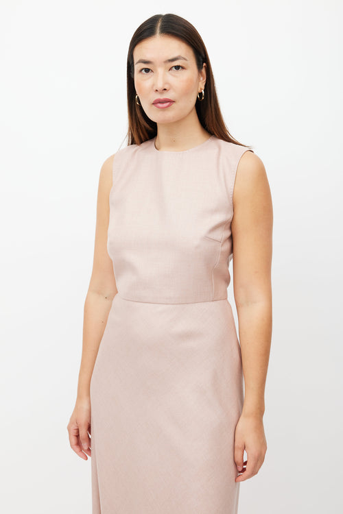 Max Mara Pink Wool Sleeveless Dress