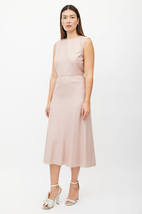 Max Mara Pink Wool Sleeveless Dress