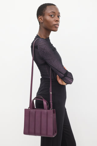 Max Mara Purple Leather Whitney Pleated Bag