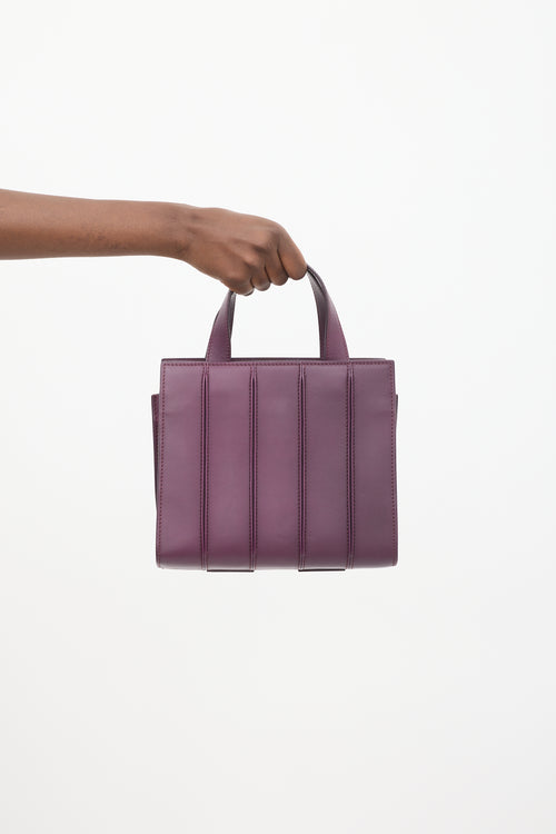 Max Mara Purple Leather Whitney Pleated Bag