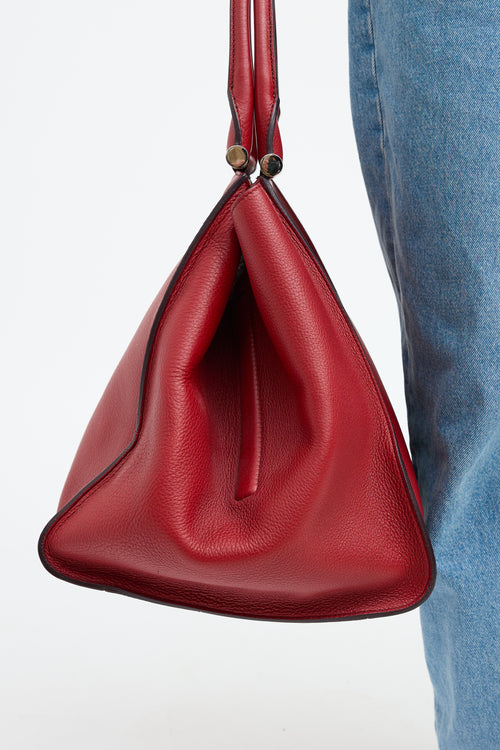 Max Mara Red Leather Top Handle Bag