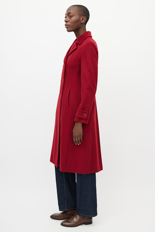 Max Mara Red Wool Double Breasted Coat