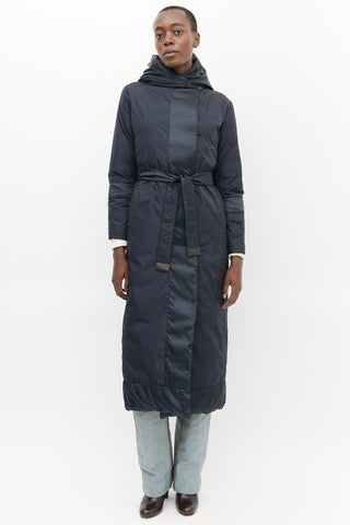 Max Mara S Black Quilted Reversible The Cube Coat