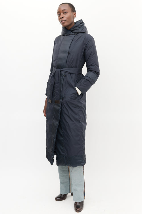 Max Mara S Black Quilted Reversible The Cube Coat