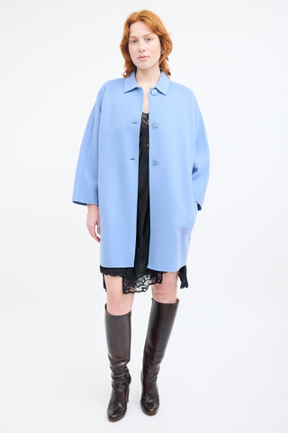 Max Mara Studio Blue Wool 
Cashmere Coat