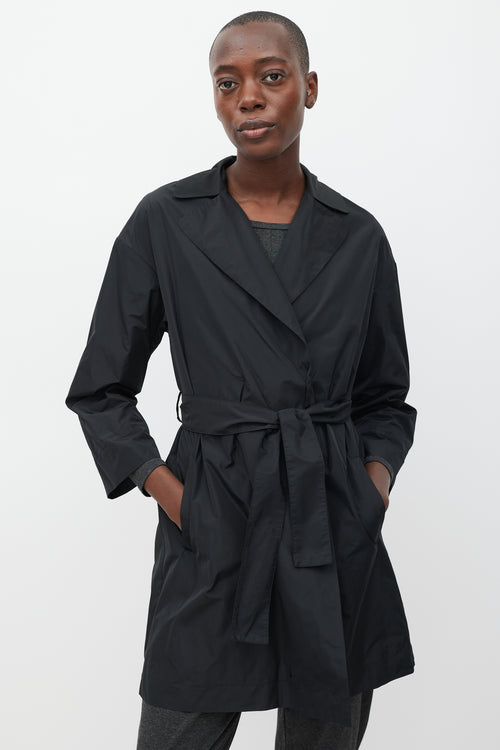 Max Mara Weekend Black Belted Trench Coat