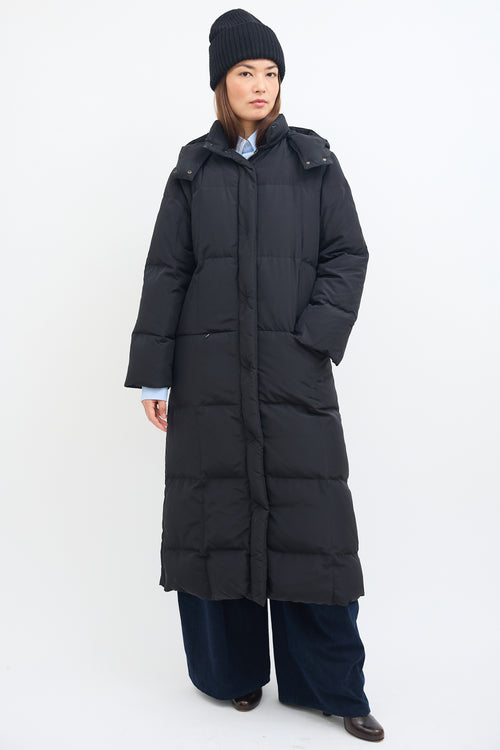 Max Mara Weekend Black Nylon Long Puffer Coat