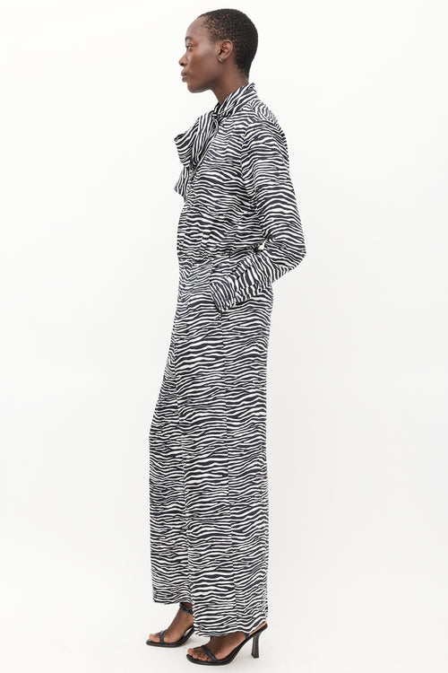 Max Mara White 
Black Printed Darling Jumpsuit